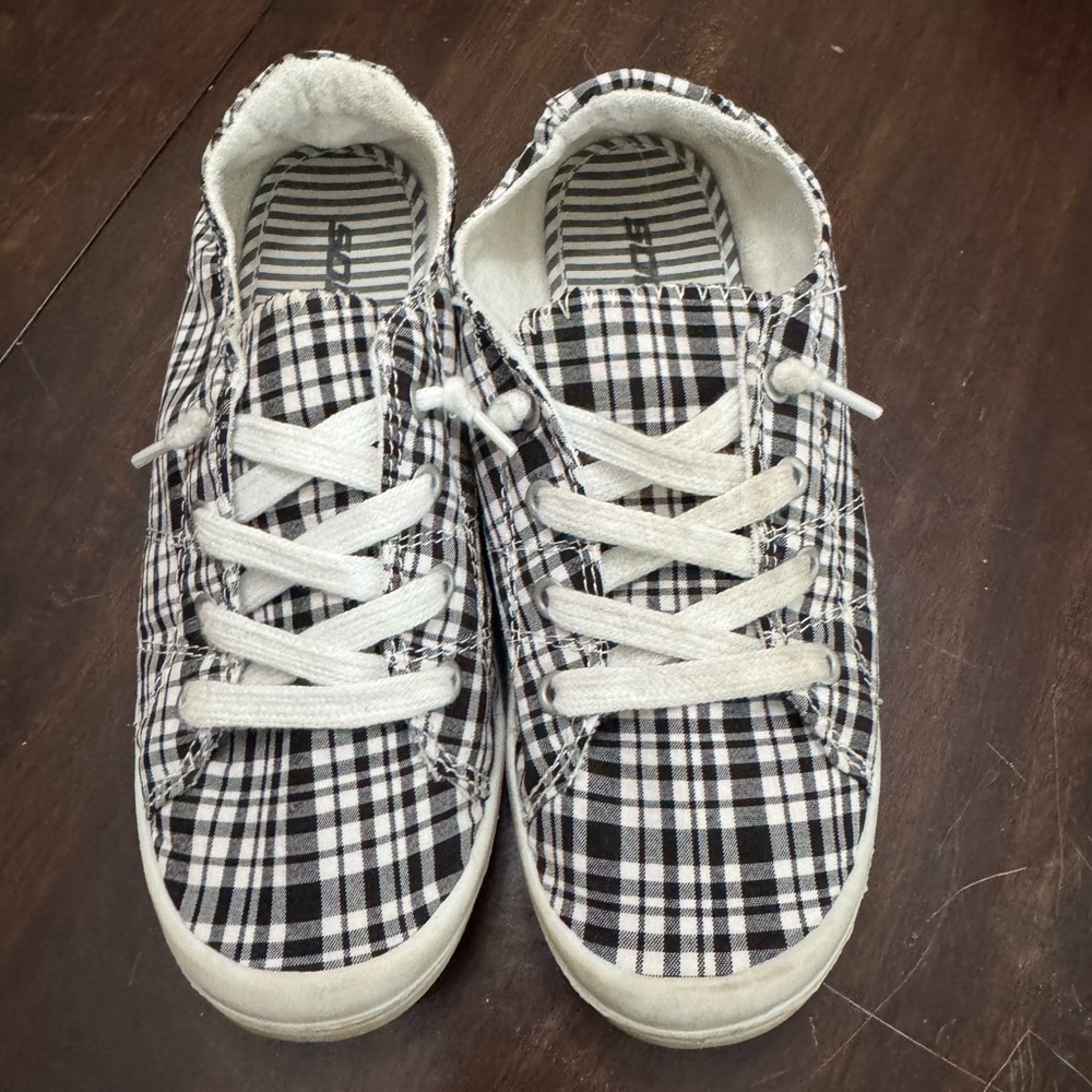 Soda black and white plaid sneakers